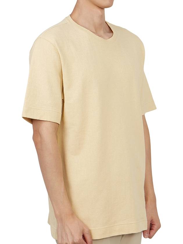 Luxury Fendi All-Over Logo Short Sleeve T-Shirt Beige