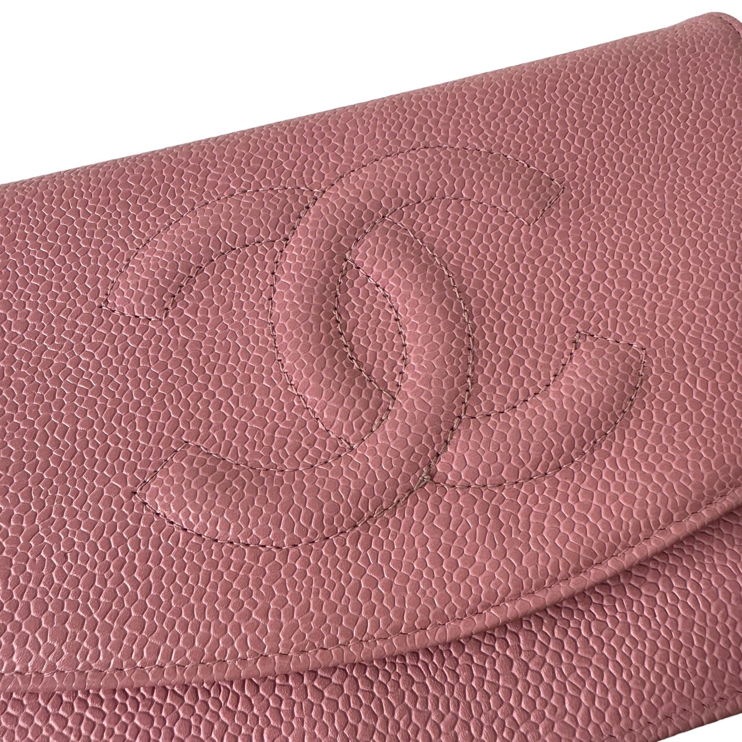 Luxury Chanel Pink Caviar Wallet On Chain