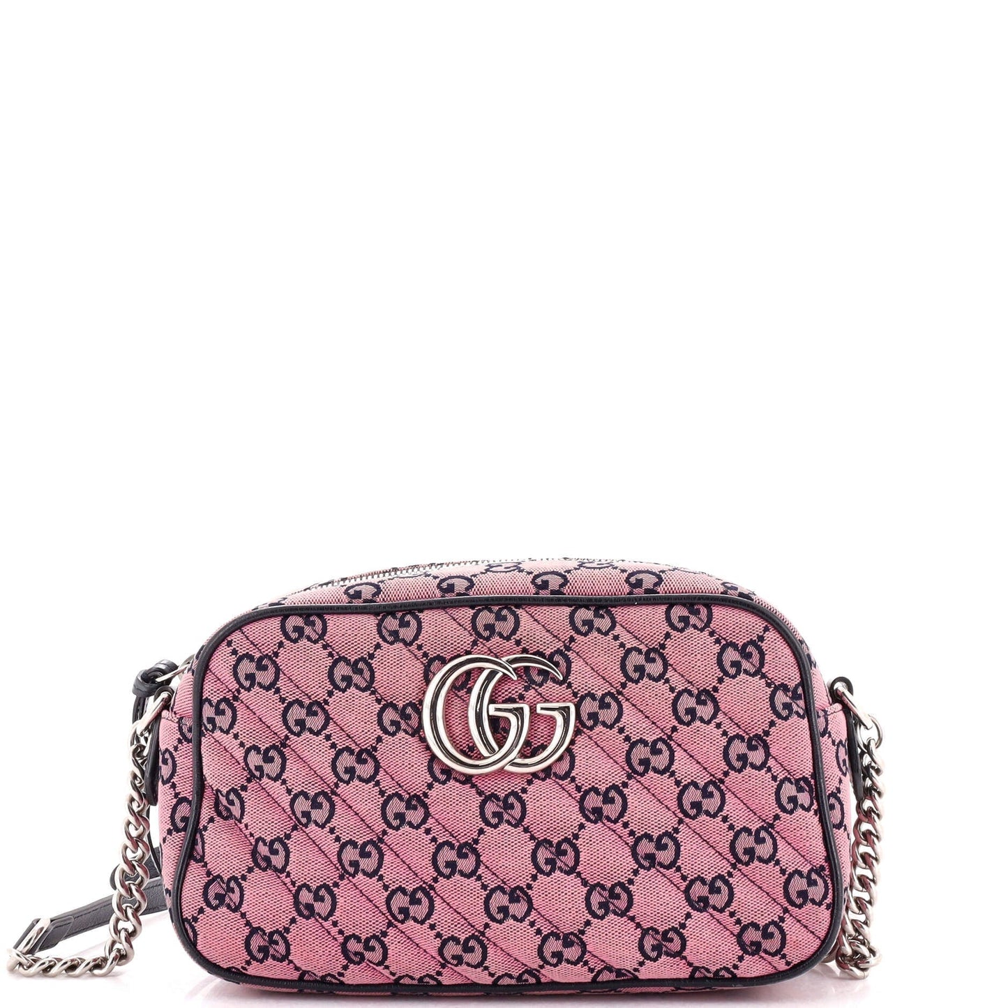 Luxury Gucci Trending 2025 GG Marmont Shoulder Bag Multicolor Diagonal Quilted GG Canvas Small