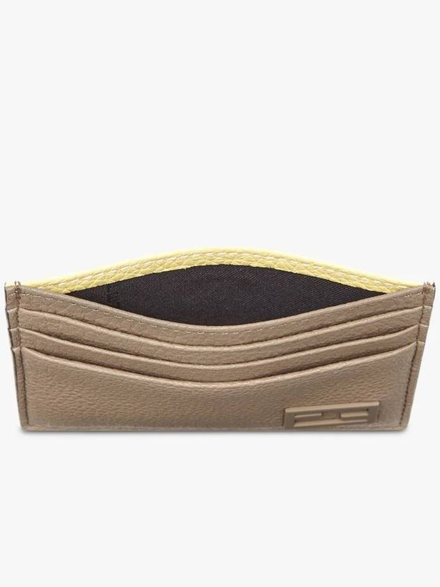 Luxury Fendi Leather Card Wallet Brown Yellow