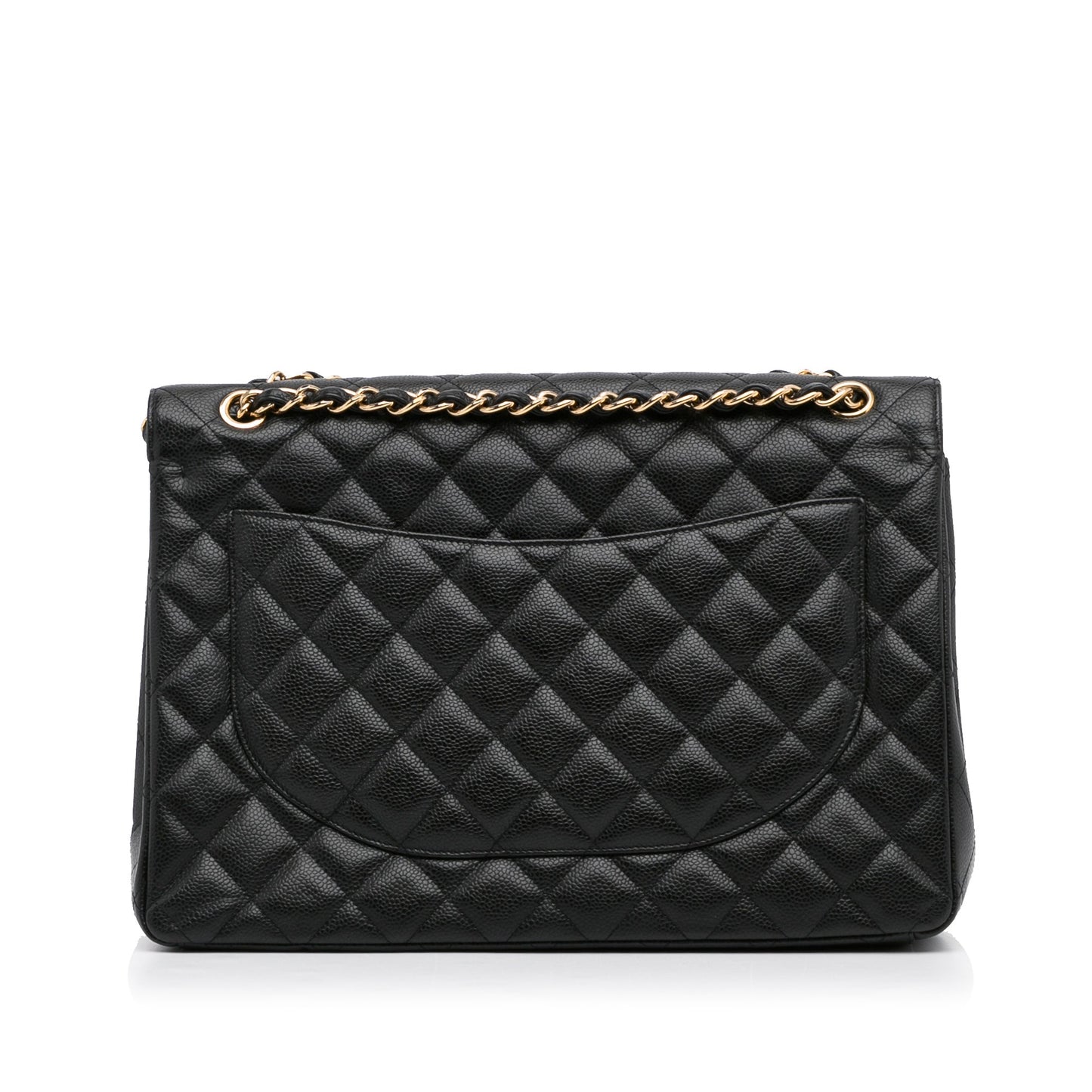 Luxury Chanel Classic Double Flap Maxi Black Caviar Gold