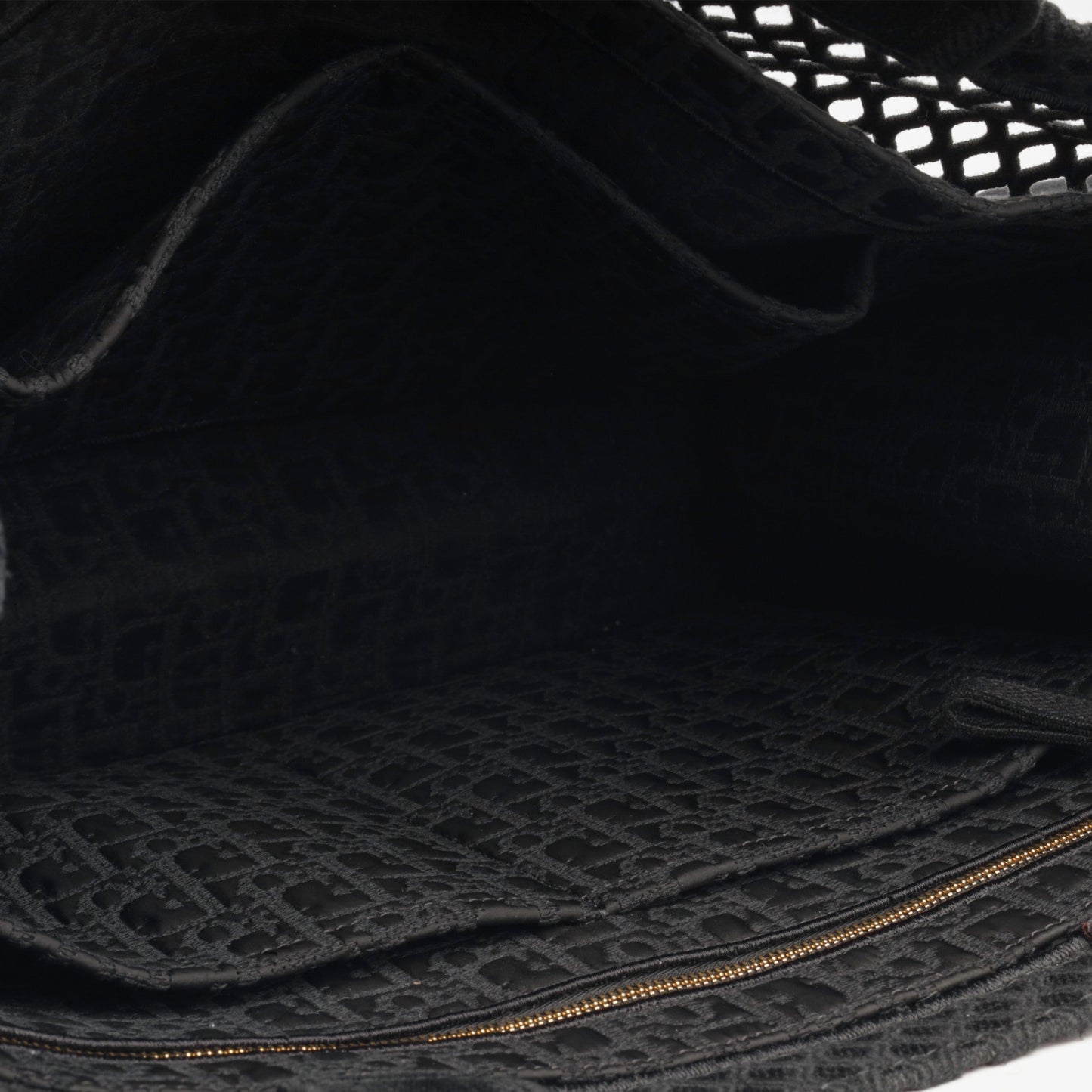 Luxury Dior Large Book Tote - Black Mesh