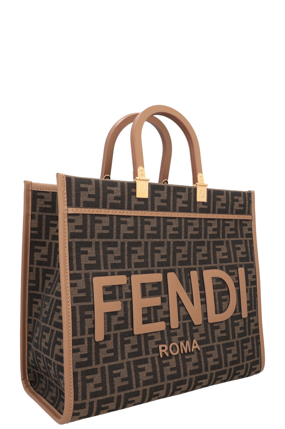 Luxury Fendi Zucca Print Sunshine Tote Bag