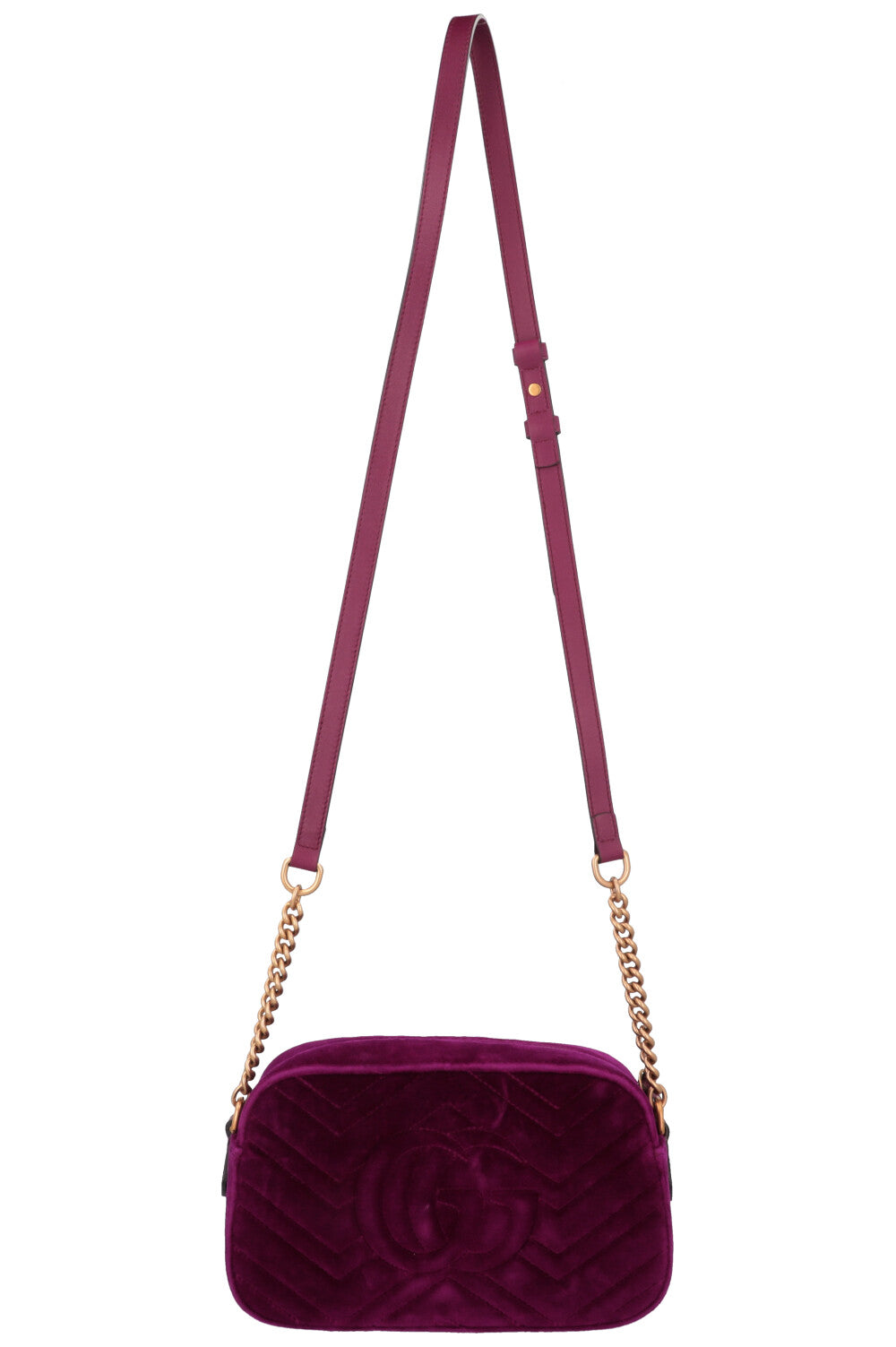Luxury Gucci Trending 2025 Marmont Camera Bag Velvet Fuchsia