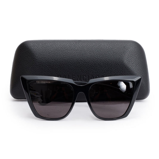 Balenciaga BB0046S Black Acetate Cat-Eye Sunglasses