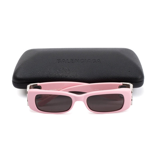Balenciaga BB0096S Dynasty Pink Rectangle Sunglasses