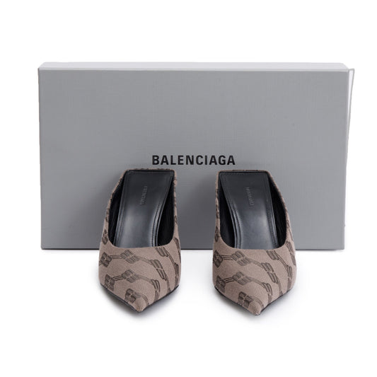 Balenciaga Beige BB Monogram Knife Mules, Size36