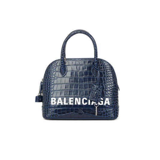 Balenciaga Croc Embossed Ville S Top Handle Bag