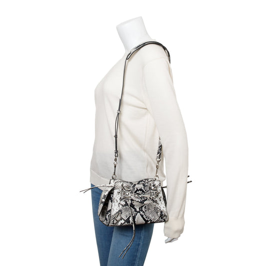 Balenciaga Grey Python Embossed Neo Classic Mini City Bag