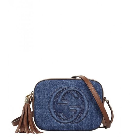 Luxury Gucci Trending 2025 Blue Denim Soho Cross Body Bag