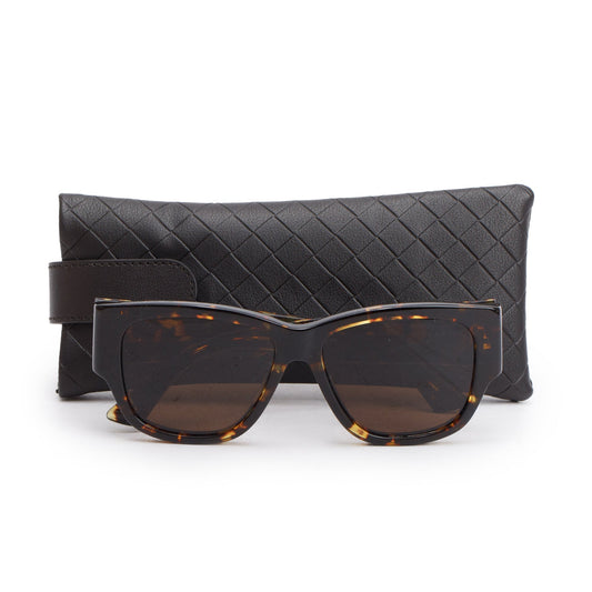 Bottega Veneta BV1026S Brown Camouflage Acetate Square Sunglasses