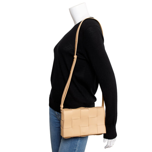 Bottega Veneta Beige Intrecciato Leather Cassette Bag