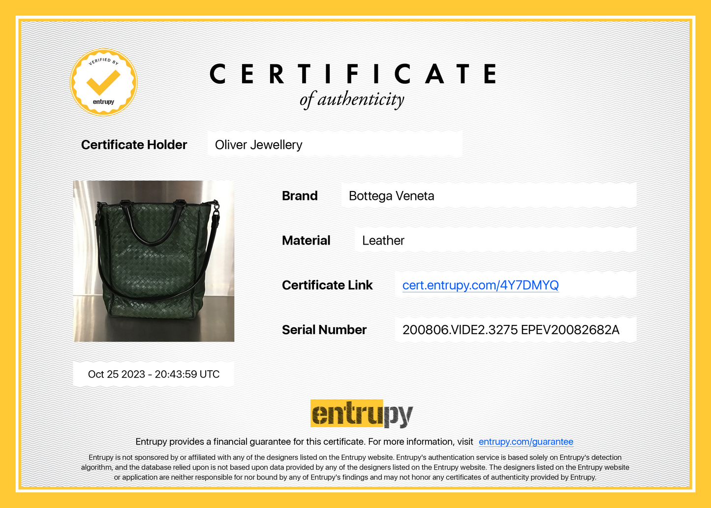 Bottega Veneta Green Intrecciato Nappa Small Vertical Tote