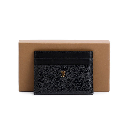 Burberry Black Leather TB Card Holder