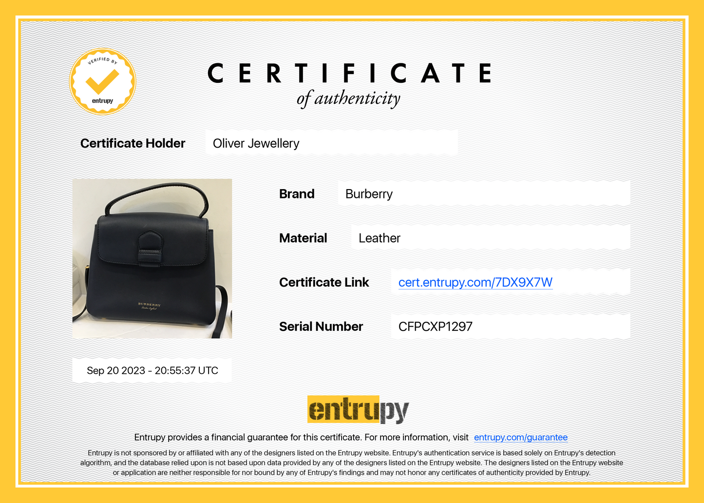 Burberry Blue Calfskin Small Camberley Bag