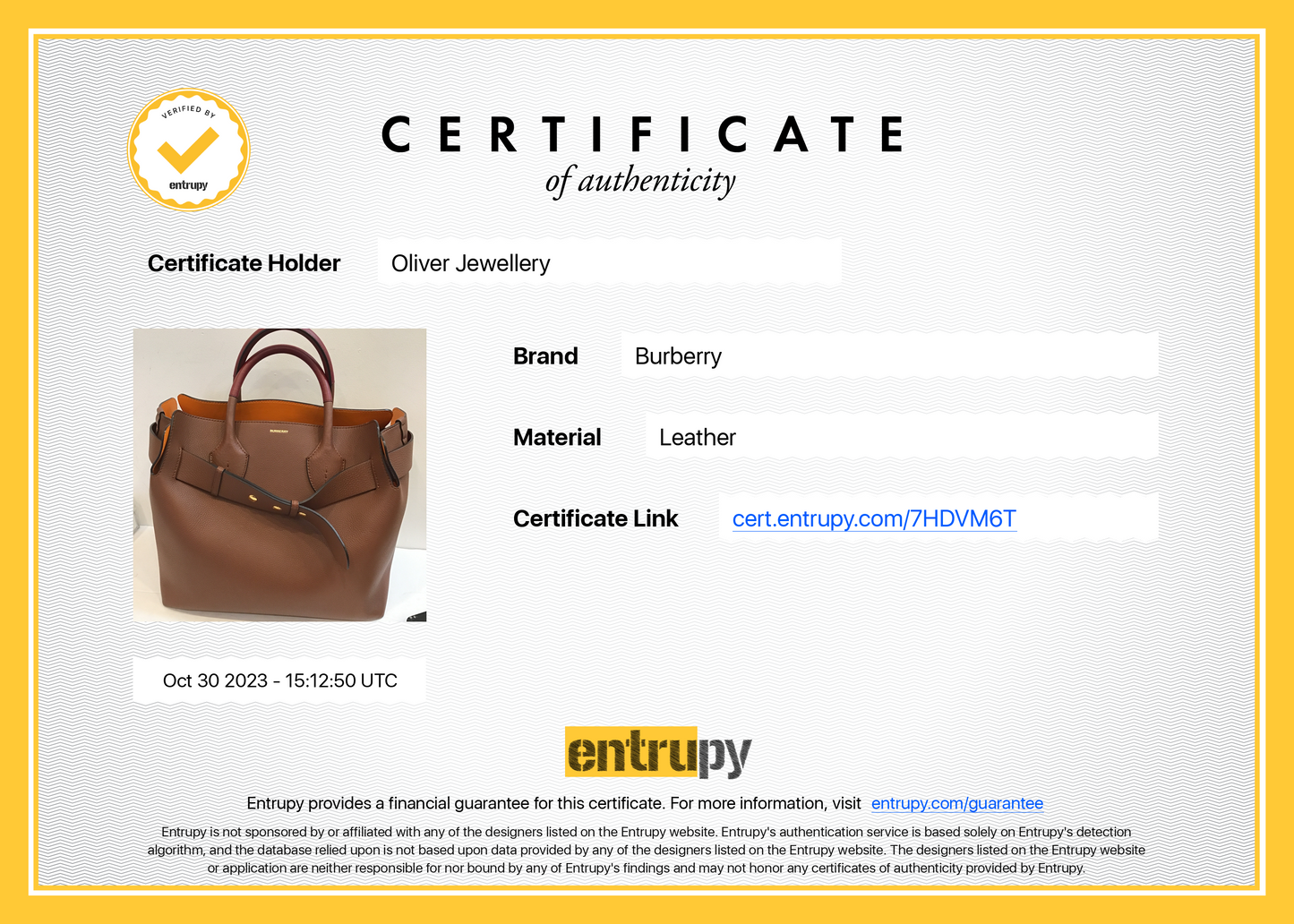Burberry Brown Grained Calfskin Leather Medium Belt Tote Bag