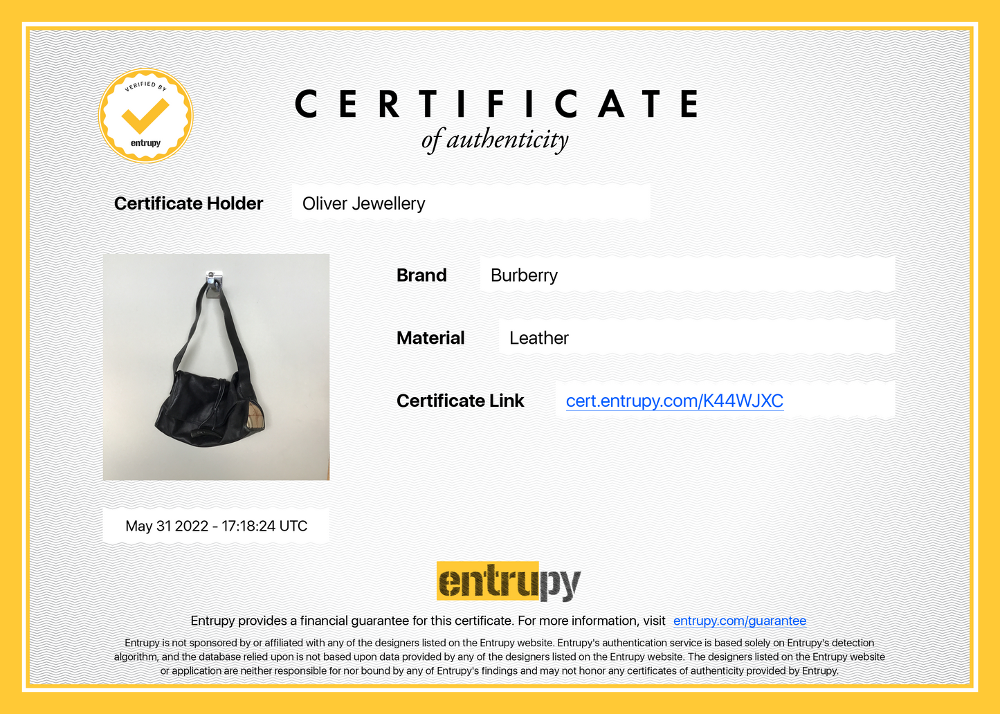 Burberry Leather Horn Toggle Shoulder Bag