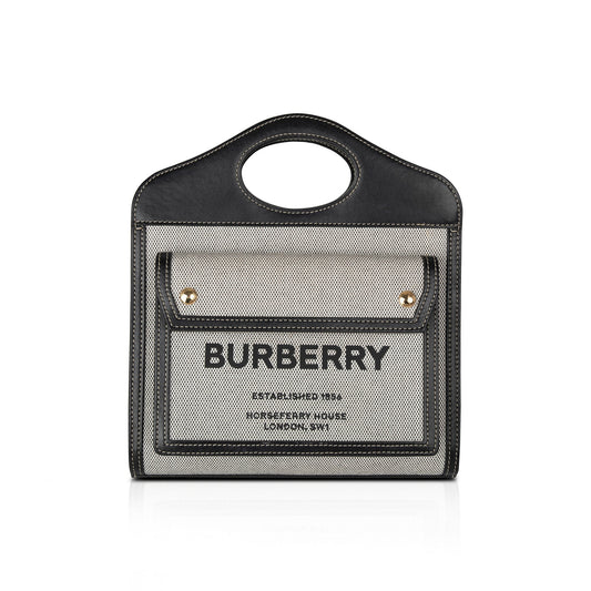 Burberry Two-Tone Canvas and Leather Mini Pocket Bag