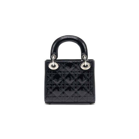 Luxury Dior Mini Lady Luxury Dior Patent Leather Black SHW