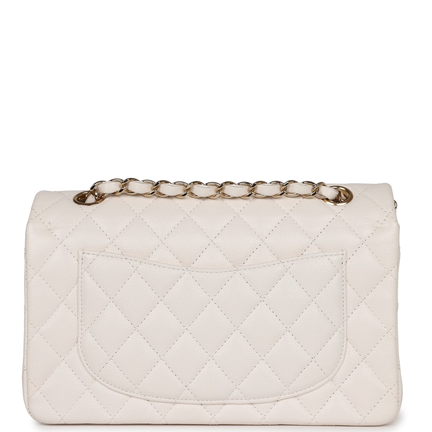 Luxury Chanel Small Classic Double Flap White Caviar Light Gold Hardware