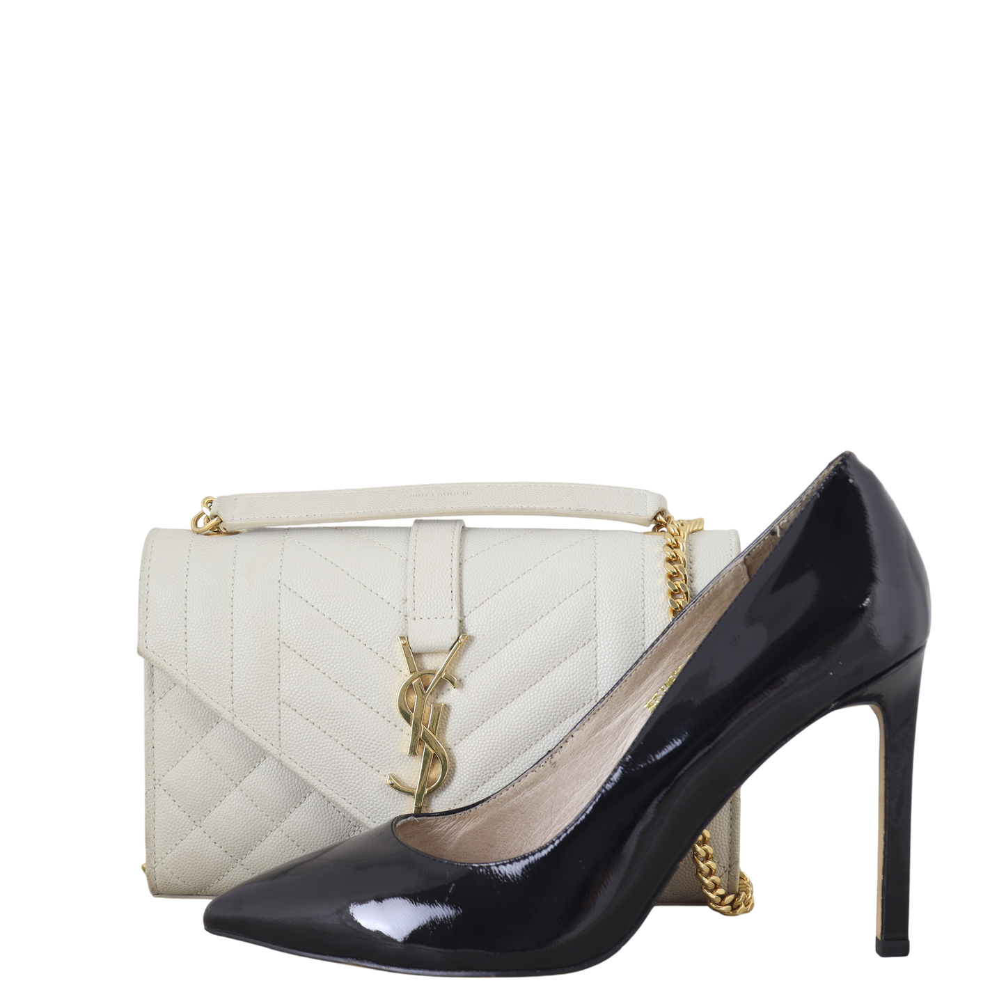 Saint Laurent Monogram Mix Matelasse Envelope Chain Bag Small