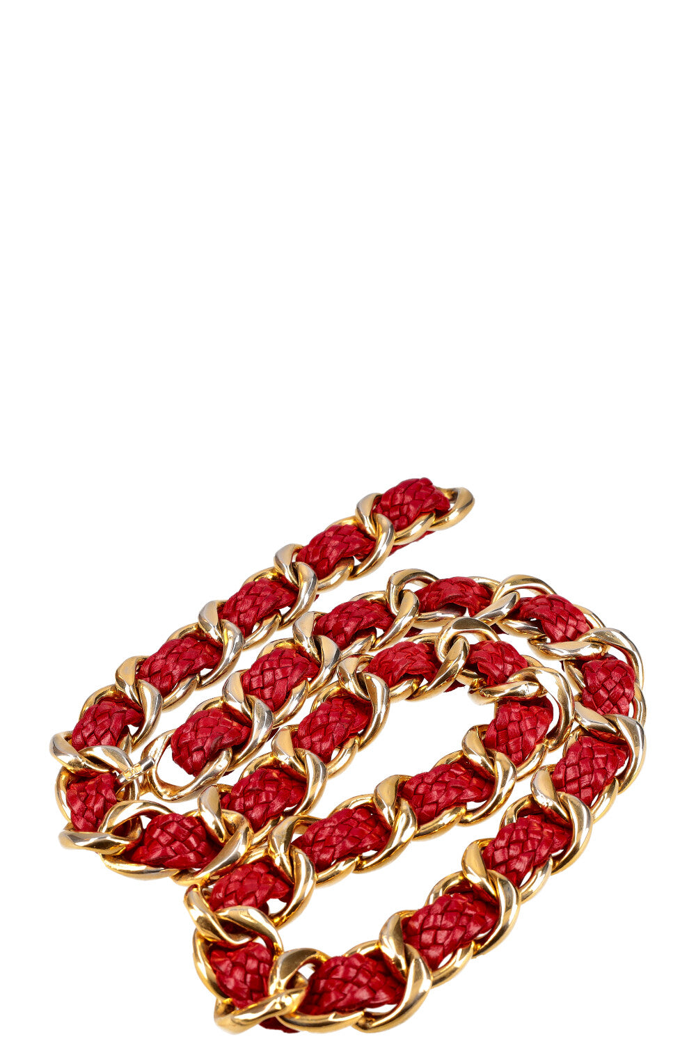 CHANEL Vintage Chain Belt Red