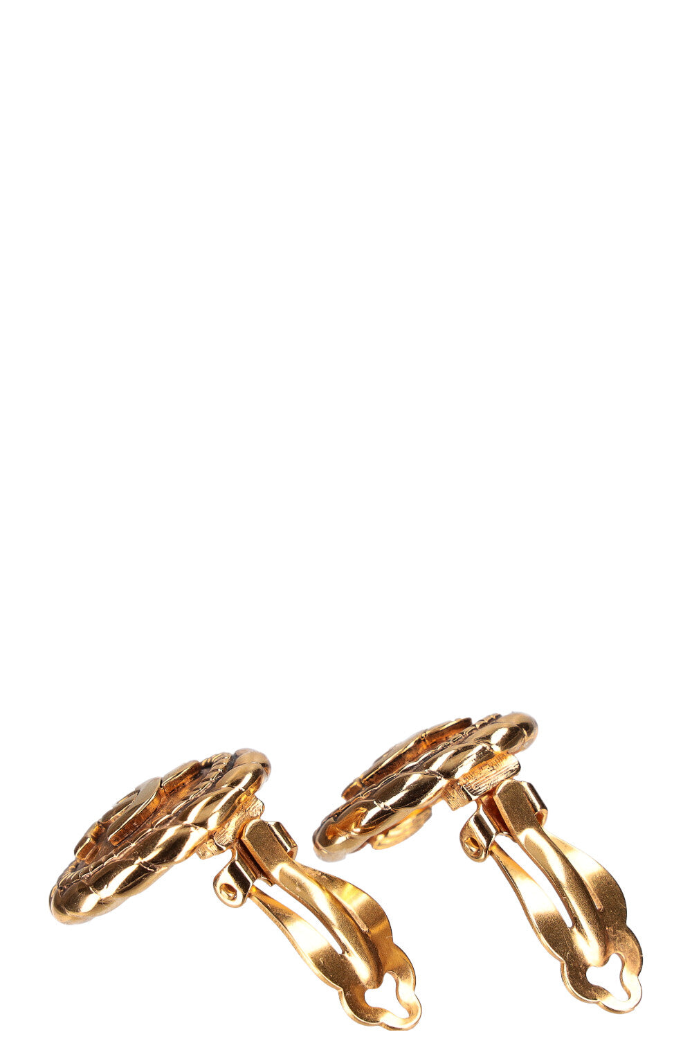 CHANEL Vintage Button Clip Earrings 95P
