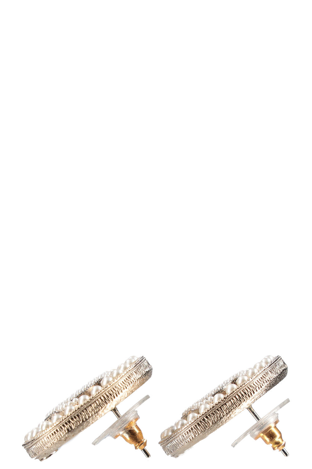 CHANEL CC Earrings Pearls C20
