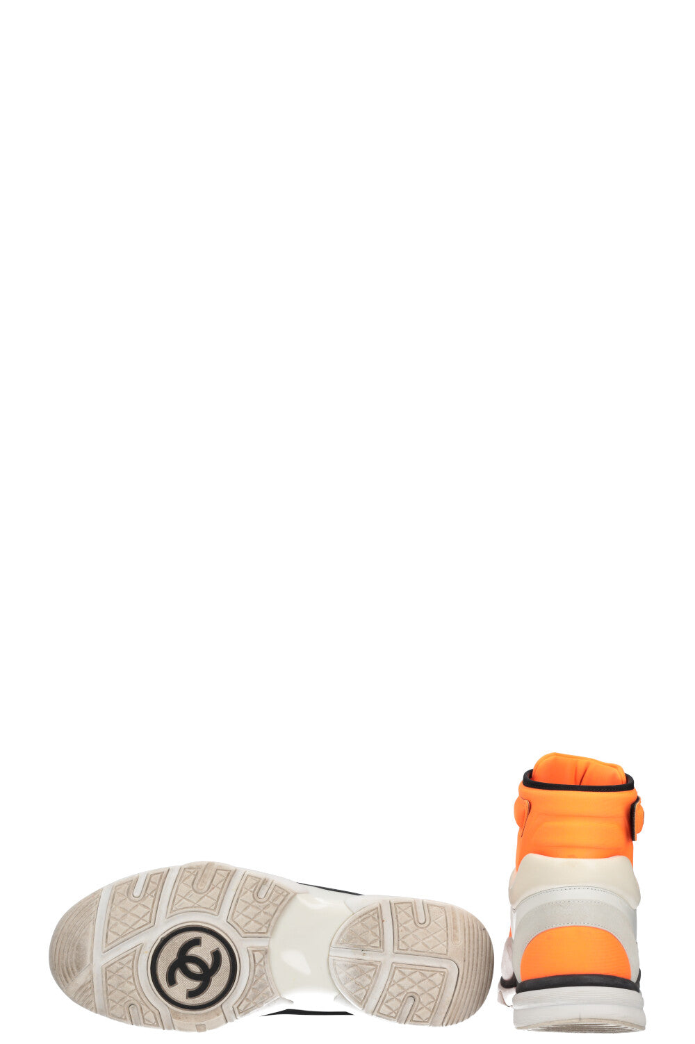 CHANEL High Top Sneakers Neon Orange