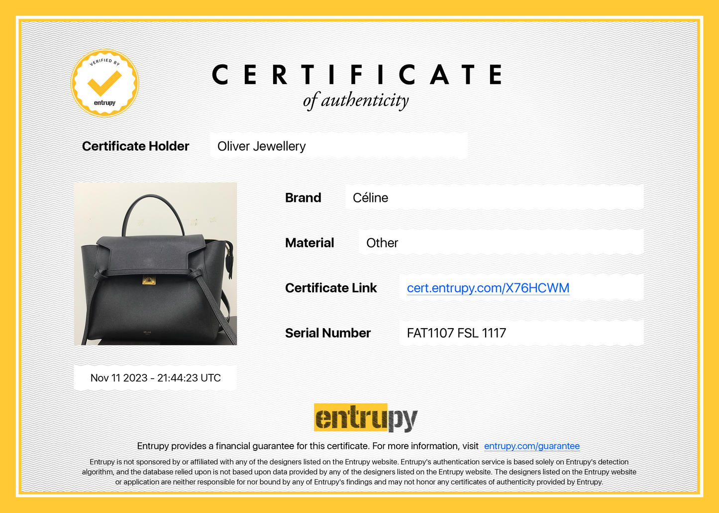 Celine Black Grained Leather Mini Belt Bag