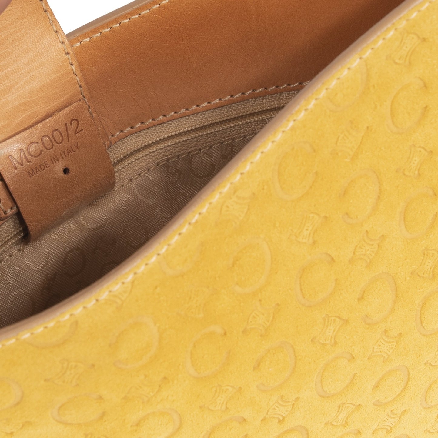 Celine Vintage Leather-Trimmed Monogram Suede Shoulder Bag