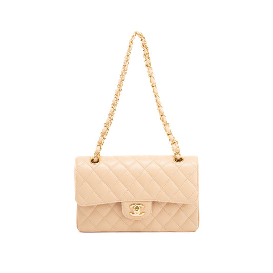 Chanel 2020 Beige Caviar Small Classic Double Flap Bag