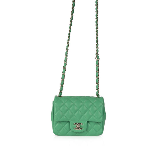 Chanel 2020 Green Classic Mini Square Flap Bag