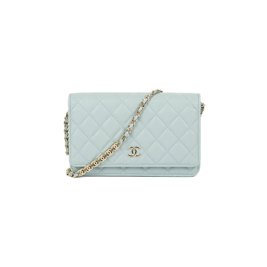 Chanel 2022 Blue Caviar Tiny CC Wallet on Chain