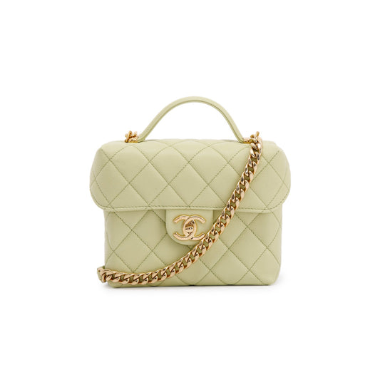 Chanel 2022 Green Caviar Leather Small Vanity Case