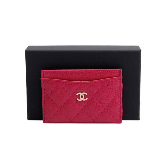 Chanel 2022 Pink Caviar Leather Classic Card Holder
