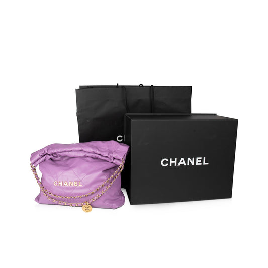 Chanel 2022 Shiny Calfskin 22 Hobo