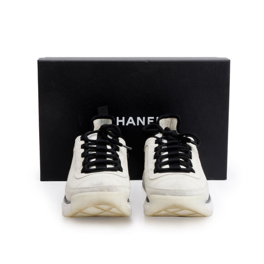 Chanel 2023 Neutral Suede CC Logo Chunky Sneakers, Size 41