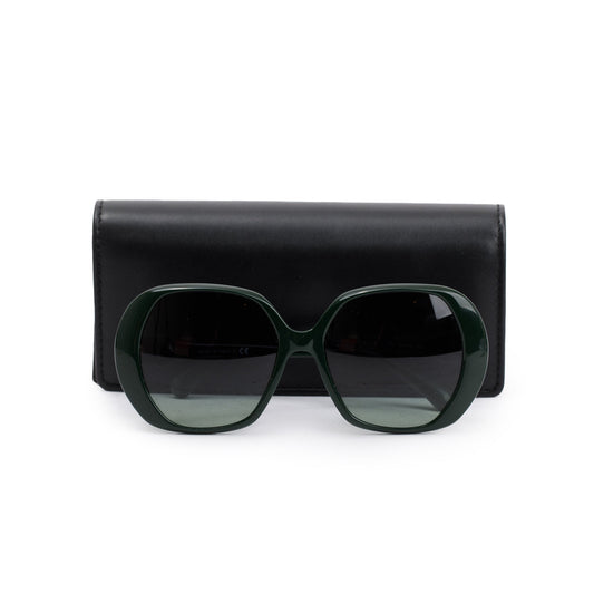 Chanel 3418-Q-B Green Acetate CC Strass Butterfly Sunglasses