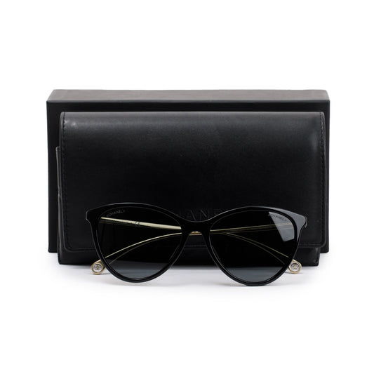 Chanel 5459-A Metal Black Acetate Butterfly Sunglasses