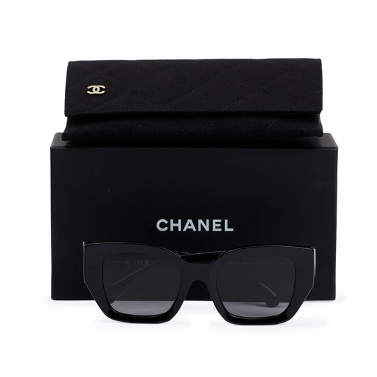 Chanel 5506 Black Acetate CC Logo Square Sunglasses