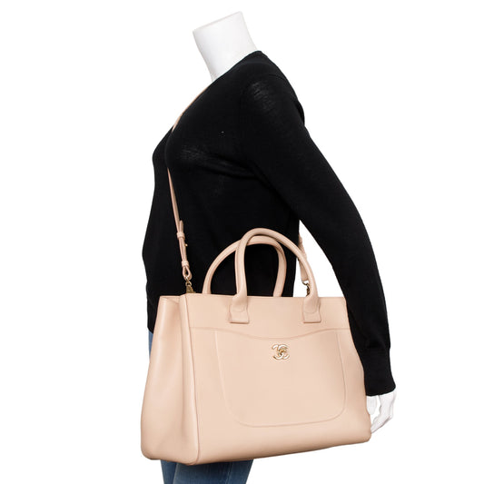 Chanel Beige Caviar Leather Medium Neo Excecutive Tote