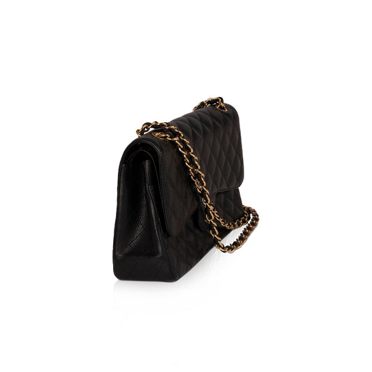 Chanel Black Caviar Classic Jumbo Double Flap Bag
