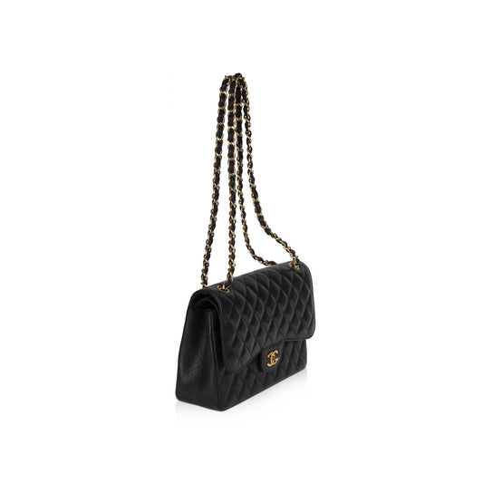 Chanel Black Caviar Classic Jumbo Double Flap Bag