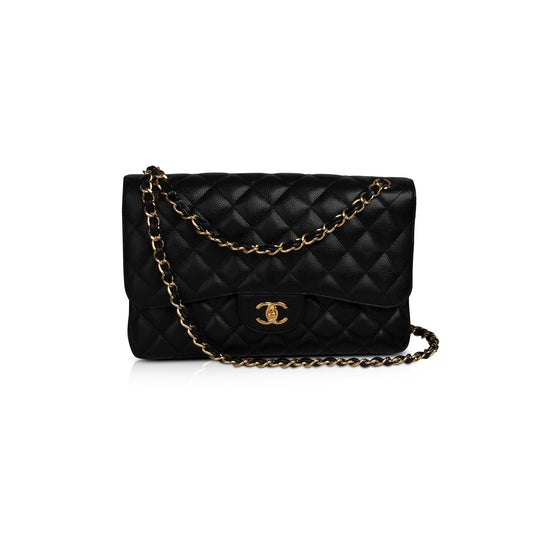 Chanel Black Caviar Classic Jumbo Double Flap Bag