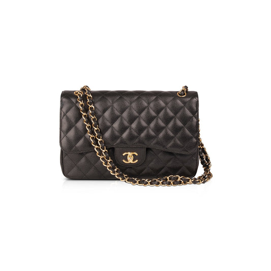 Chanel Black Caviar Classic Jumbo Double Flap Bag