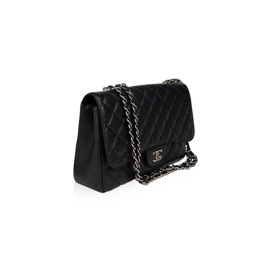 Chanel Black Caviar Classic Jumbo Single Flap Bag