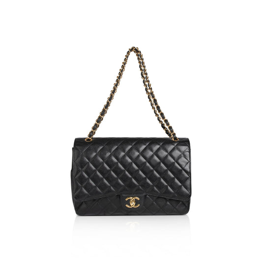 Chanel Black Caviar Classic Maxi Double Flap Bag