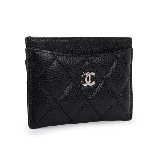 Chanel Black Caviar Leather Classic Card Holder