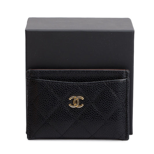 Chanel Black Caviar Leather Classic Card Holder
